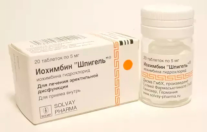 Таблетки Йохимбин Шпигель по 5 мг
